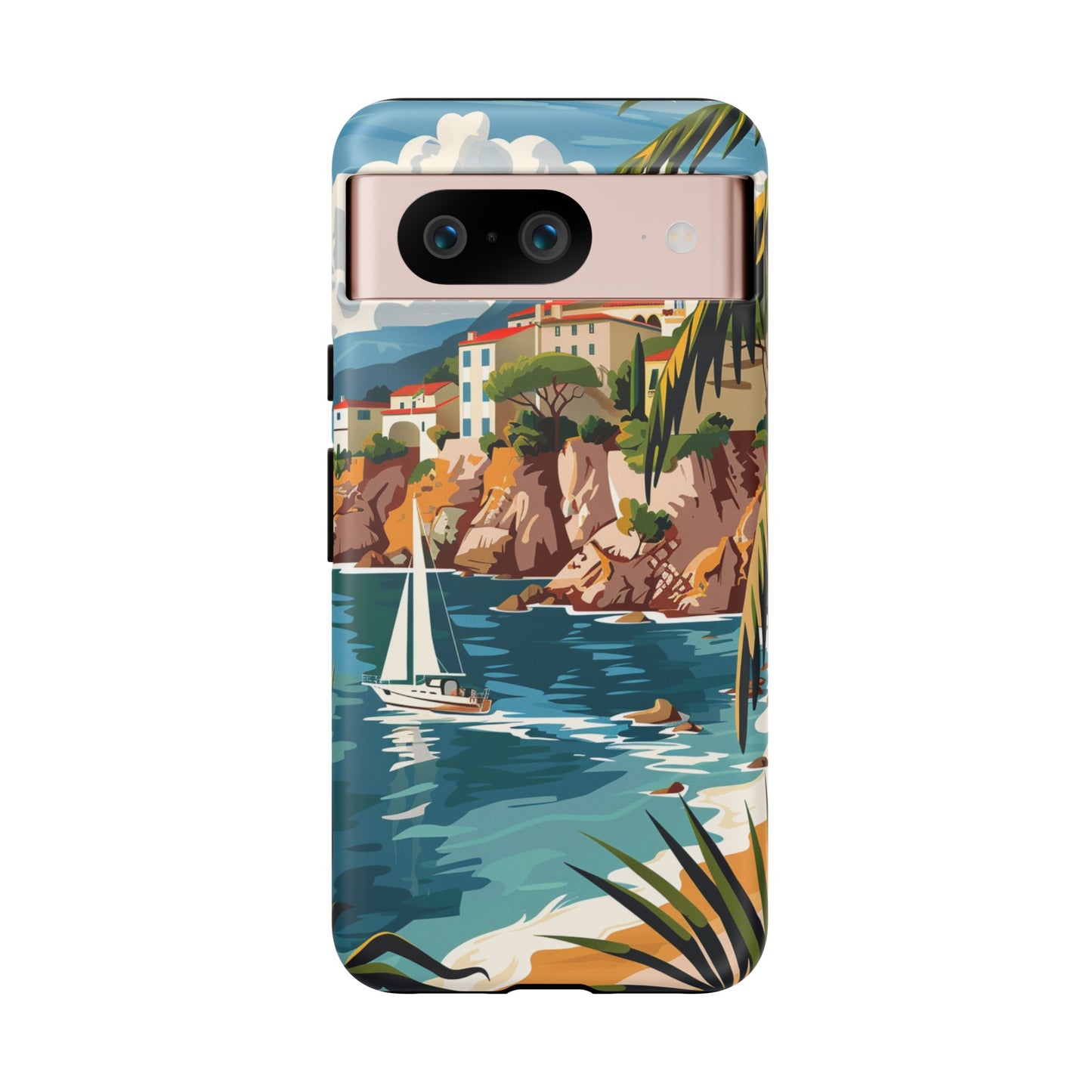 Midcentury French Riviera Sailboat Painting Phone Case