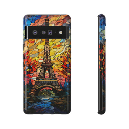 Parisian Elegance: Stained Glass Eiffel Tower | Artistic Flair iPhone Case for iPhone Models 11 through 14 Pro Max, Samsung Galaxy, and Google Pixel