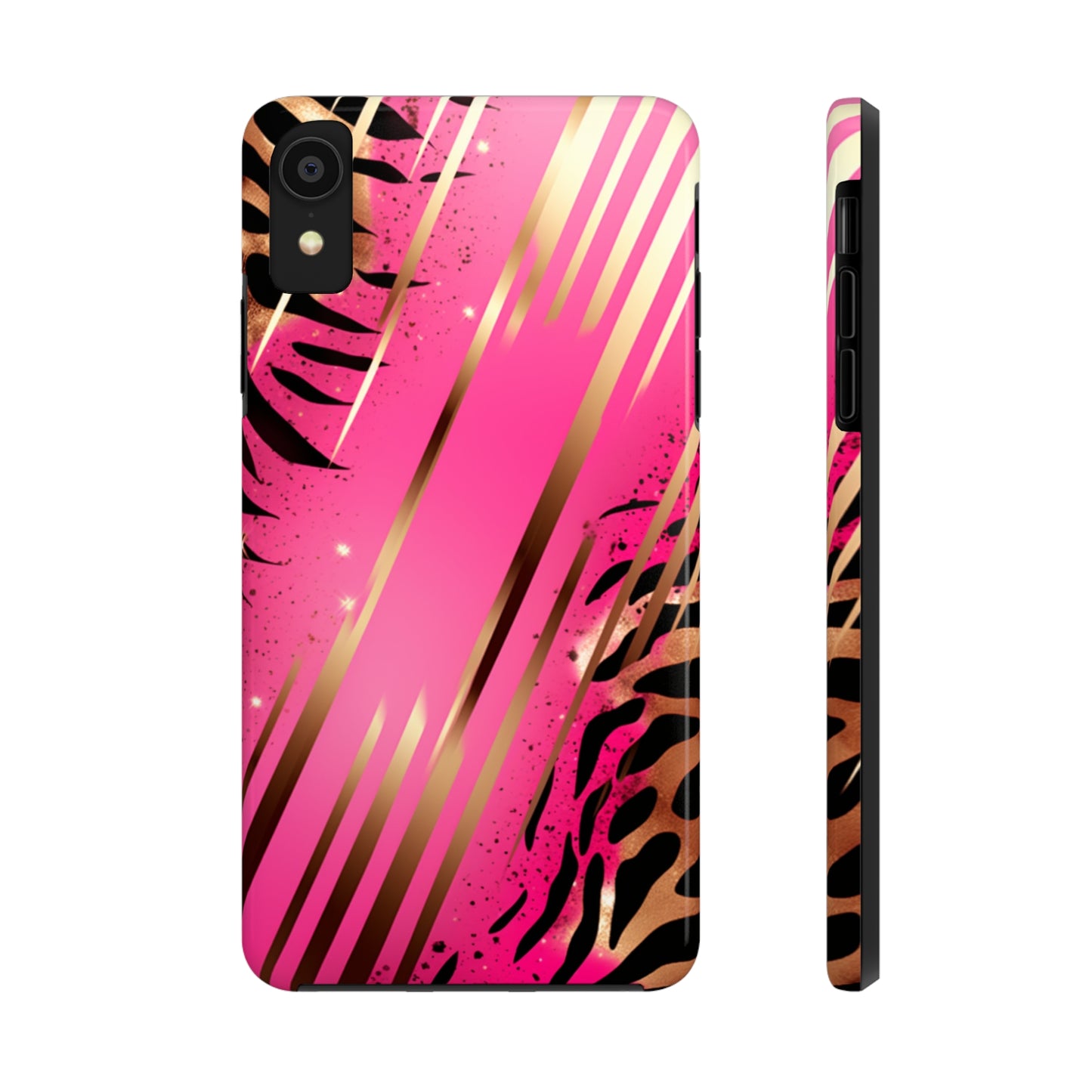 Elegant Wilderness: Pink & Gold Tiger Stripes | Mesmerizing Lush iPhone Case