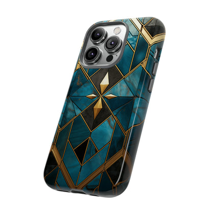 Gold and Blue Marble Mosaic Phone Case