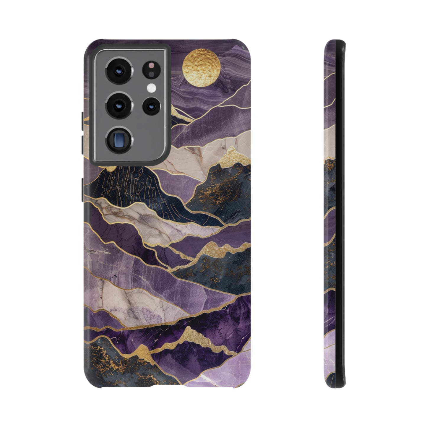 Abstract Purple Gold Mountain Phone Case