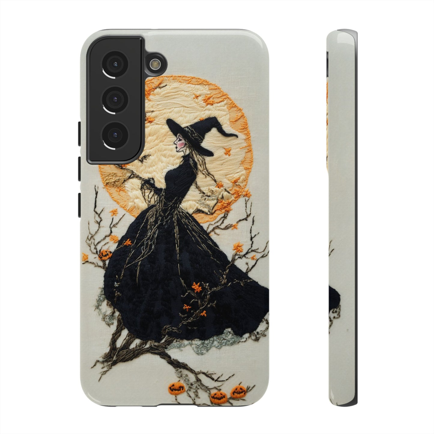 Halloween Witch Autumn iPhone Case, Embroidered Style