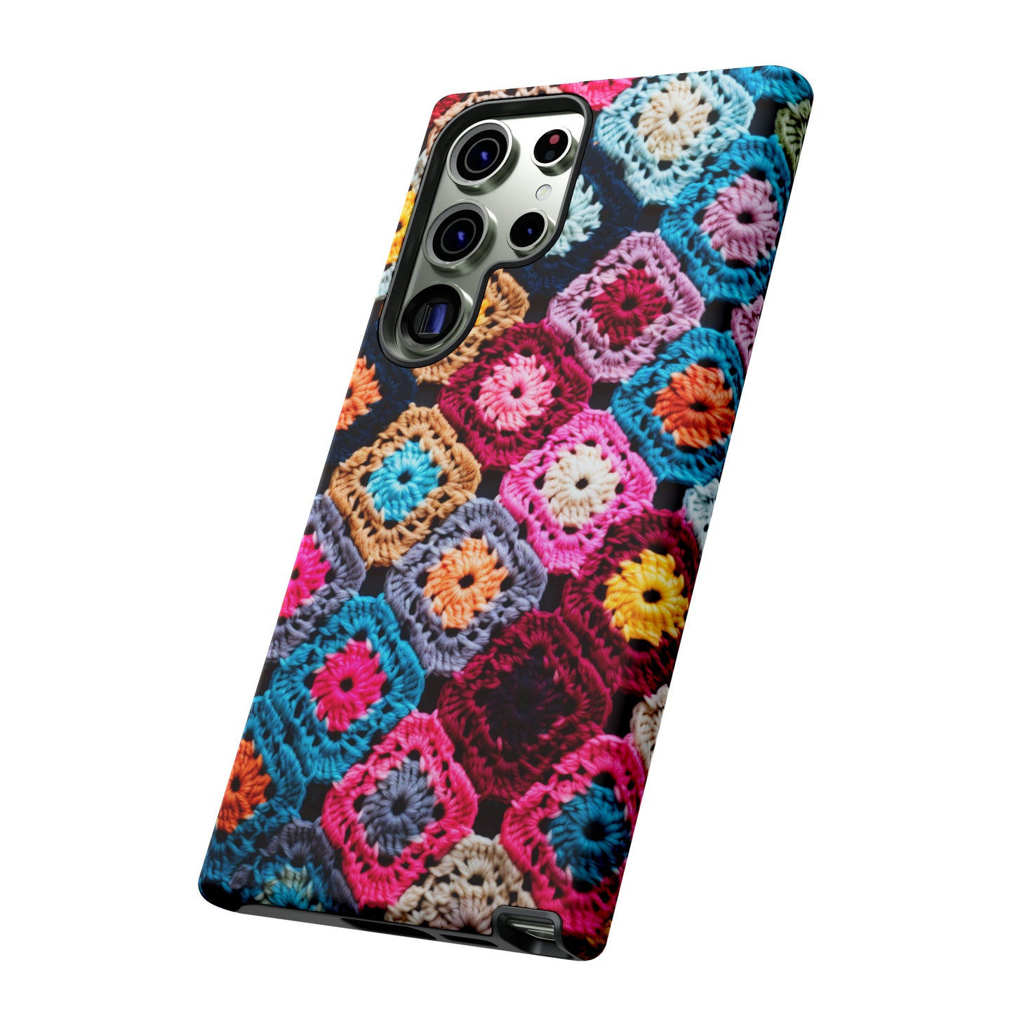 Vintage Floral Crochet Blanket Knit Look Phone Case