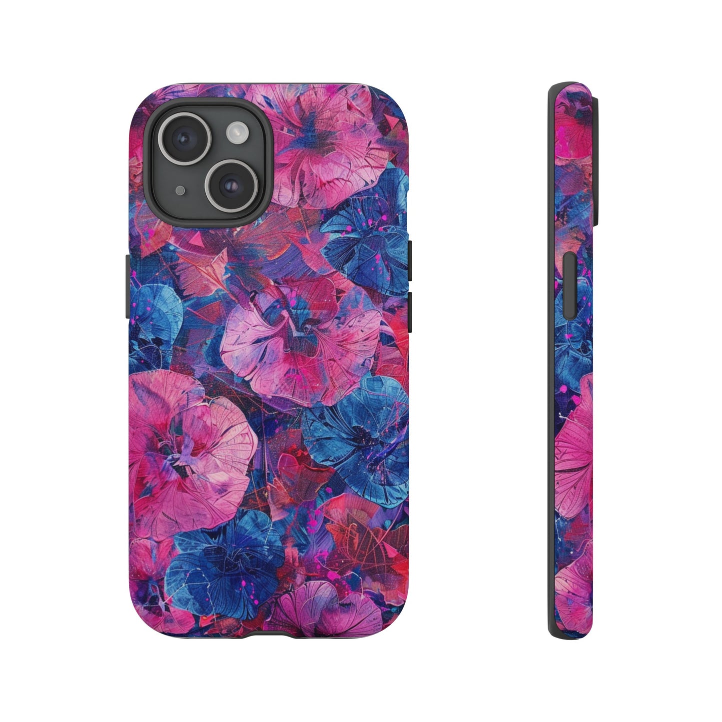 Magenta and Blue Color Floral Explosion Phone Case