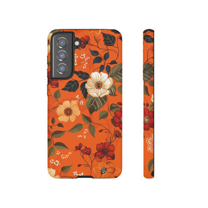 Orange Floral Phone Tough Case