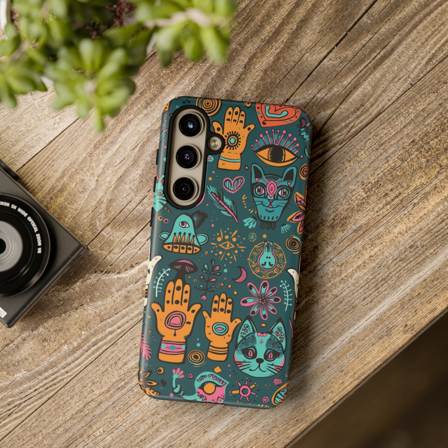 Kabbalistic Kitty Talisman Collage Phone Case