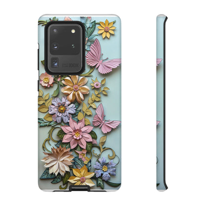 Pastel Pink Butterflies and Flowers iPhone Case