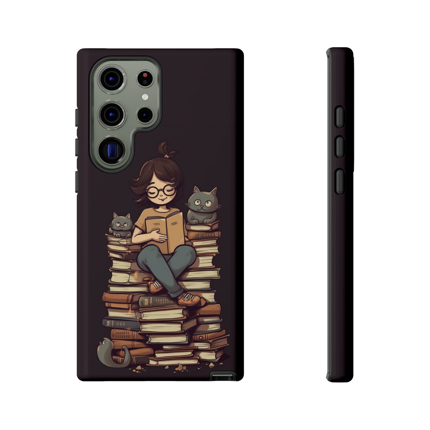 Cats and Books Phone Case