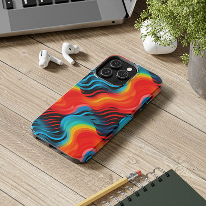 Color Splash Wave Pattern Tough iPhone Case | Embrace Vibrant Style and Reliable Protection