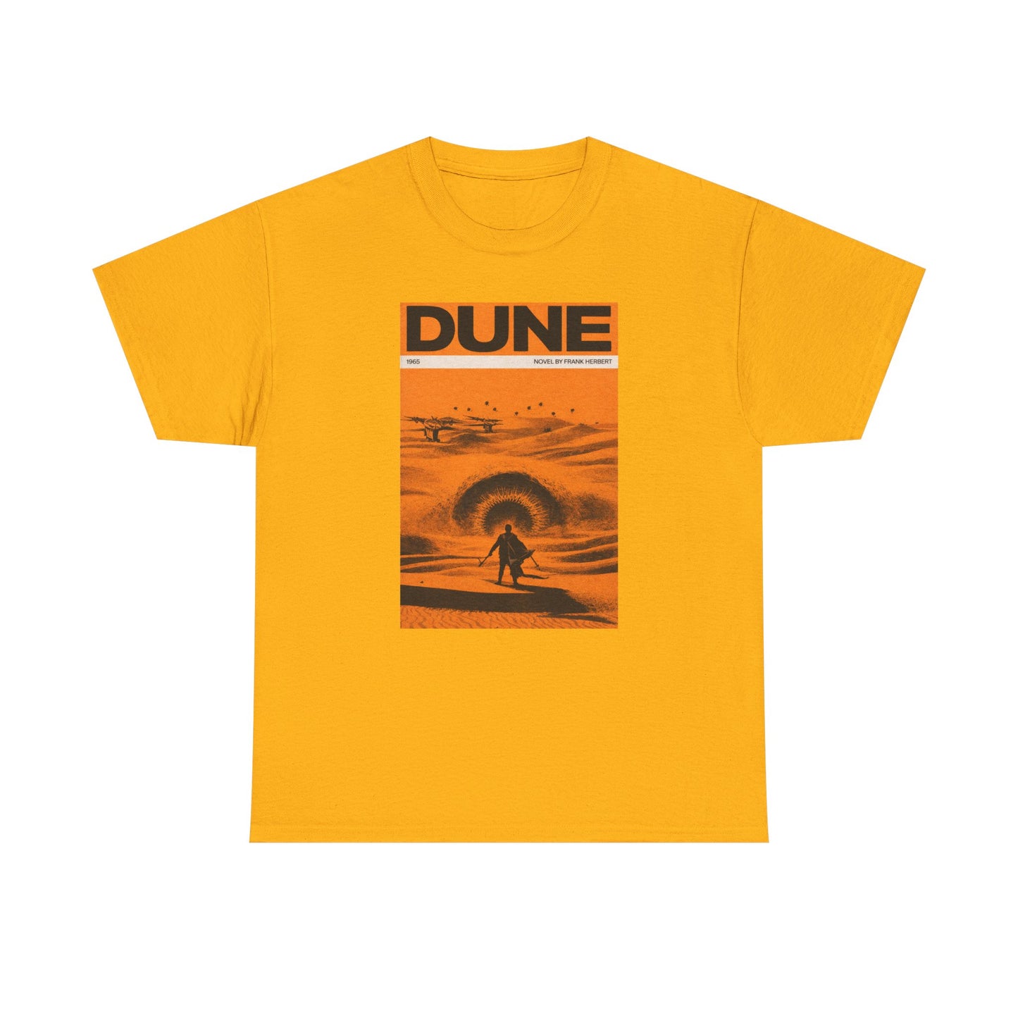 Retro Dune Sandworm Desert Sci Fi Book Cover Style T Shirt Epic Space Tee