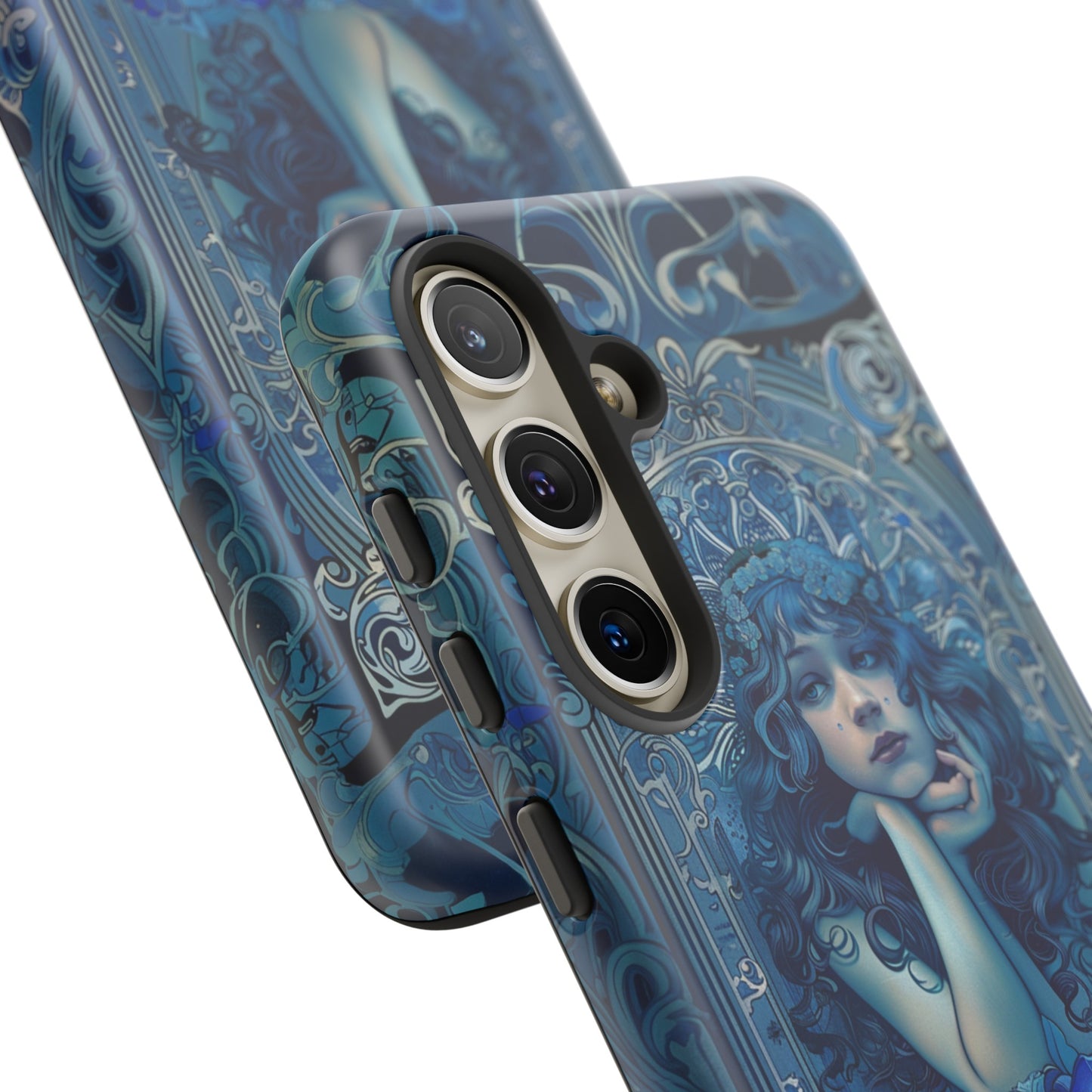 Blue Floral Art Nouveau Style Phone Case