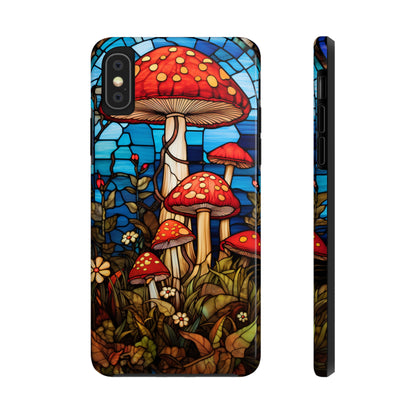 Stained Glass Mushroom Garden iPhone Case | Embrace Whimsical Beauty and Nature's Delight