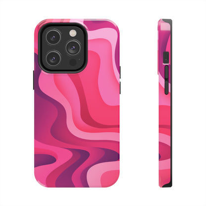 The Pink Wave iPhone Case Splash of Vibrance | Modern Art Meets Protection iPhone Tough Case