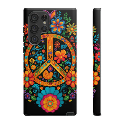 Peace Sign Embroidery Floral Hippie Style Phone Case