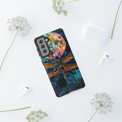 Full Moon Stained Glass Dragonfly Phone Cover