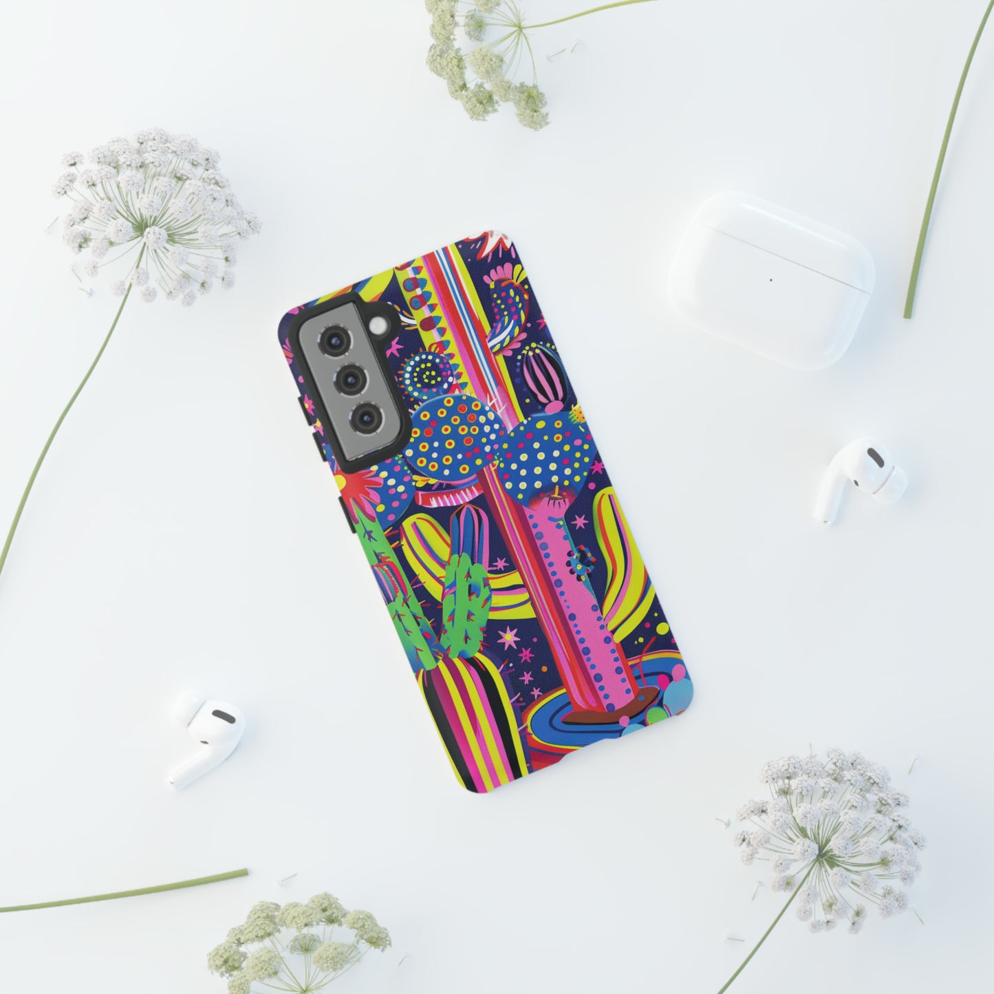 Retro 1960s Psychedelic Cactus Flowers Phone Case