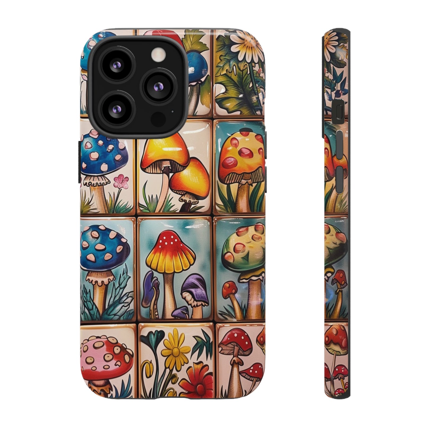 Trippy Magic Mushroom Tile  Abstract Art Phone Case