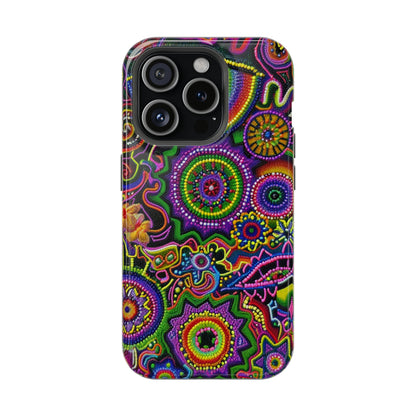 Psychedelic Peyote Button Beaded Style MagSafe Phone Cover