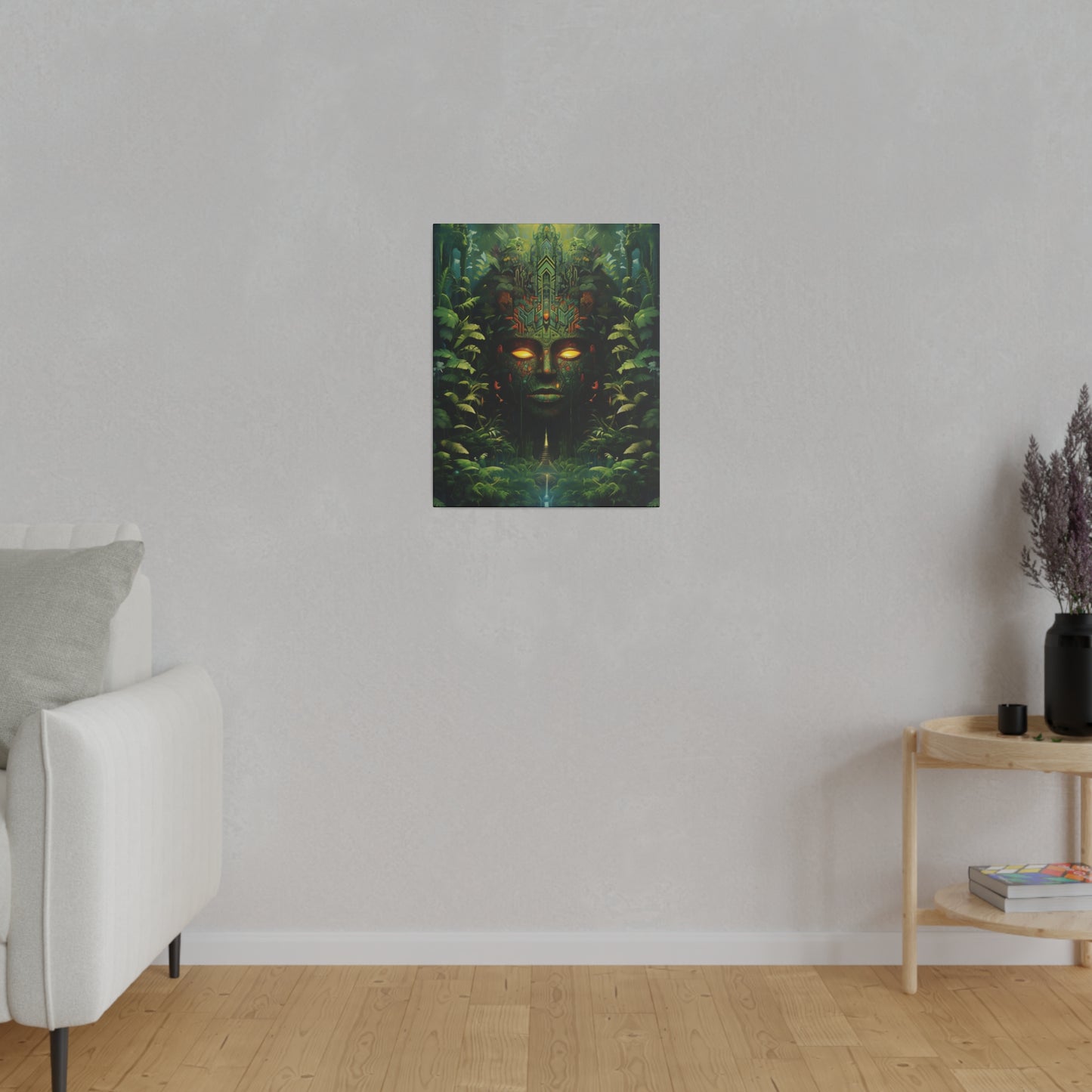 Psychedelic Art Nature Amazon Jungle Goddess Portrait | Stretched Canvas Print