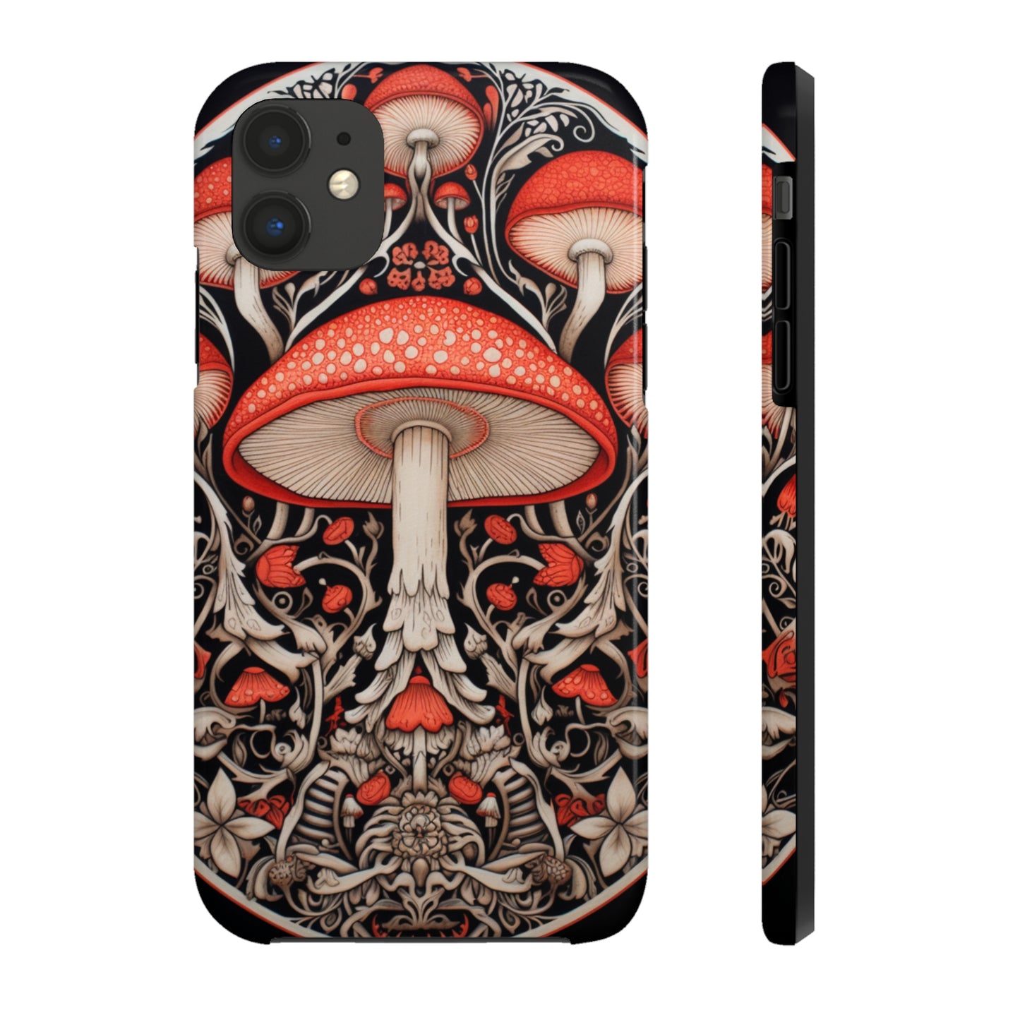 Mystical Mushroom Mandala Tough iPhone Case | Psychedelic Phone Cover