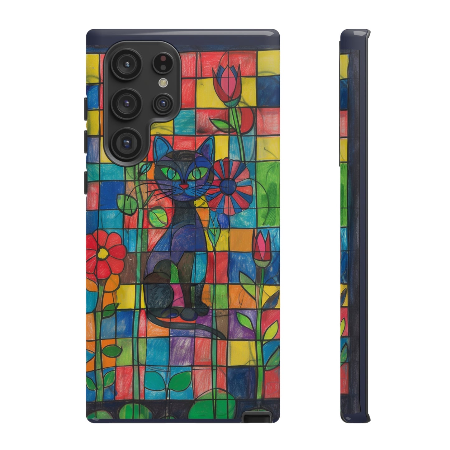 Cat in the Stained Glass Garden Phone Case