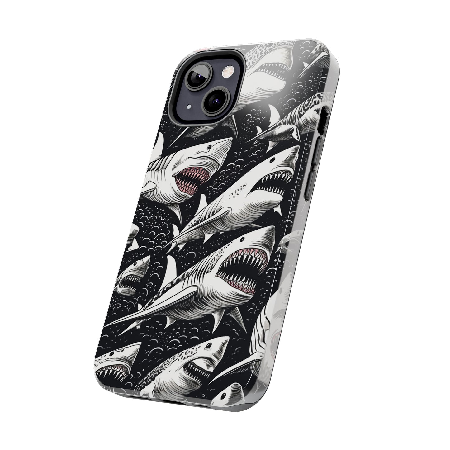 Deep Blue Mystery: Majestic Shark Design | Aquatic Adventure iPhone Case