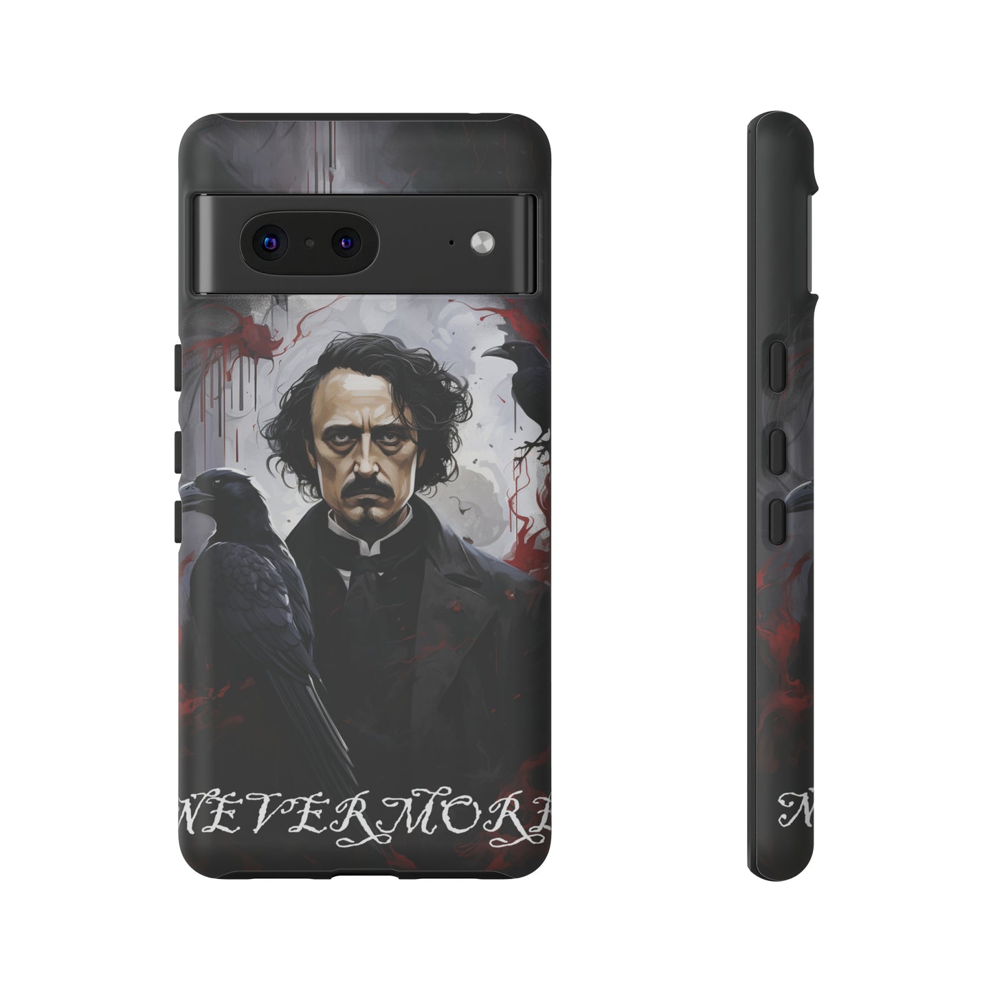 Nevermore Edgar Allen Poe, gothic Raven, Retro Samsung Galaxy Phone iPhone 15, 14 Plus 13 12 7 8 Se Horror Dark Academia Style goth Vibe