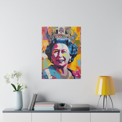 Queen Elizabeth II Pop Art Abstract Print | Stretched Canvas Print