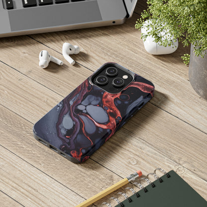 Marbled Dark Lava Flow Phone Case | Embrace the Vibrant Magma Vibes