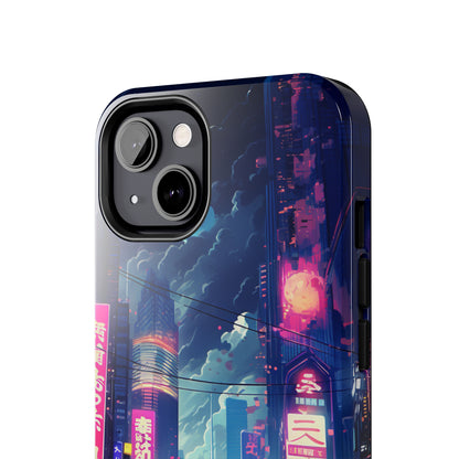 Synthwave Japanese Cyberpunk Night City iPhone Case