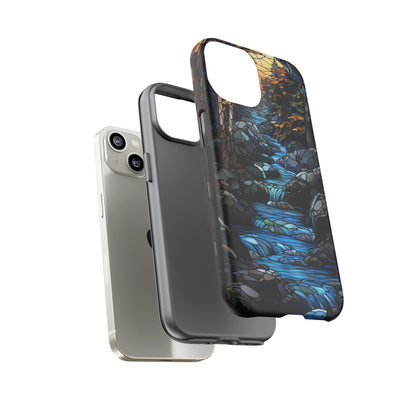 Stained Glass Stone Bridge and River Art Phone Case