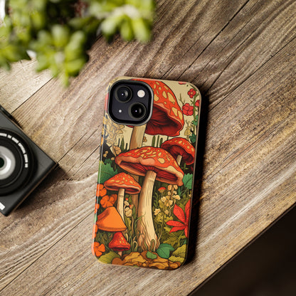 Psychedelic Retro Mushrooms: Dive Deep into Nostalgic Vibes | iPhone Case