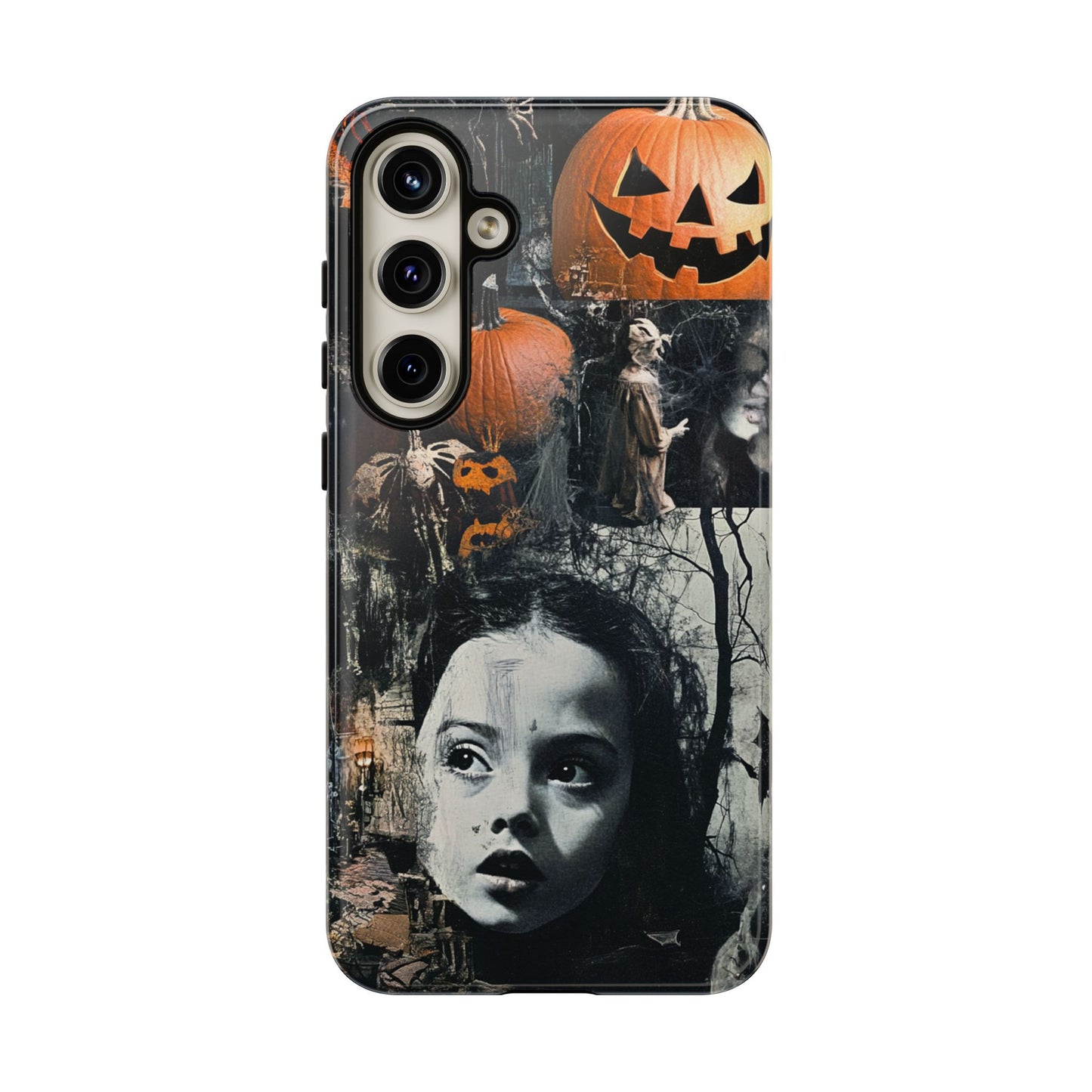 Vintage Halloween Collage Wednesday Goth Style Jackolantern Spooky Phone Cover