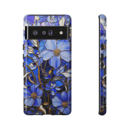 Periwinkle Stained Glass with Gold Inlay Phone Case for iPhone 15, 14, Pro Max, 13, 12 & Samsung Galaxy S23, S22, S21, Google Pixel