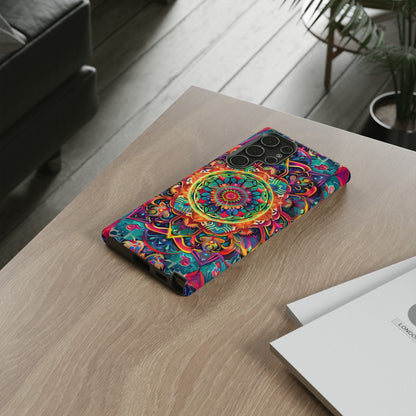 Cosmic Stained Glass Mandala Phone Case