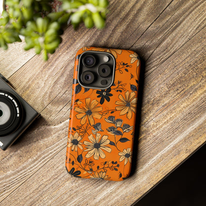 Orange Floral Phone Case Cute Summer Flower Aesthetic