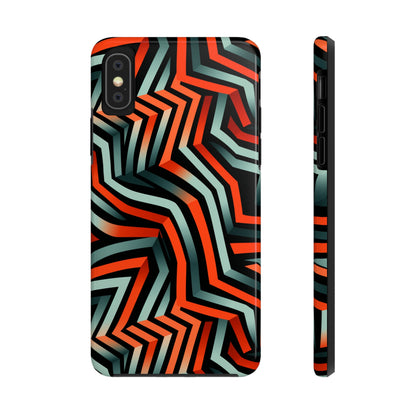 Black, Blue, and Orange Tough iPhone Case