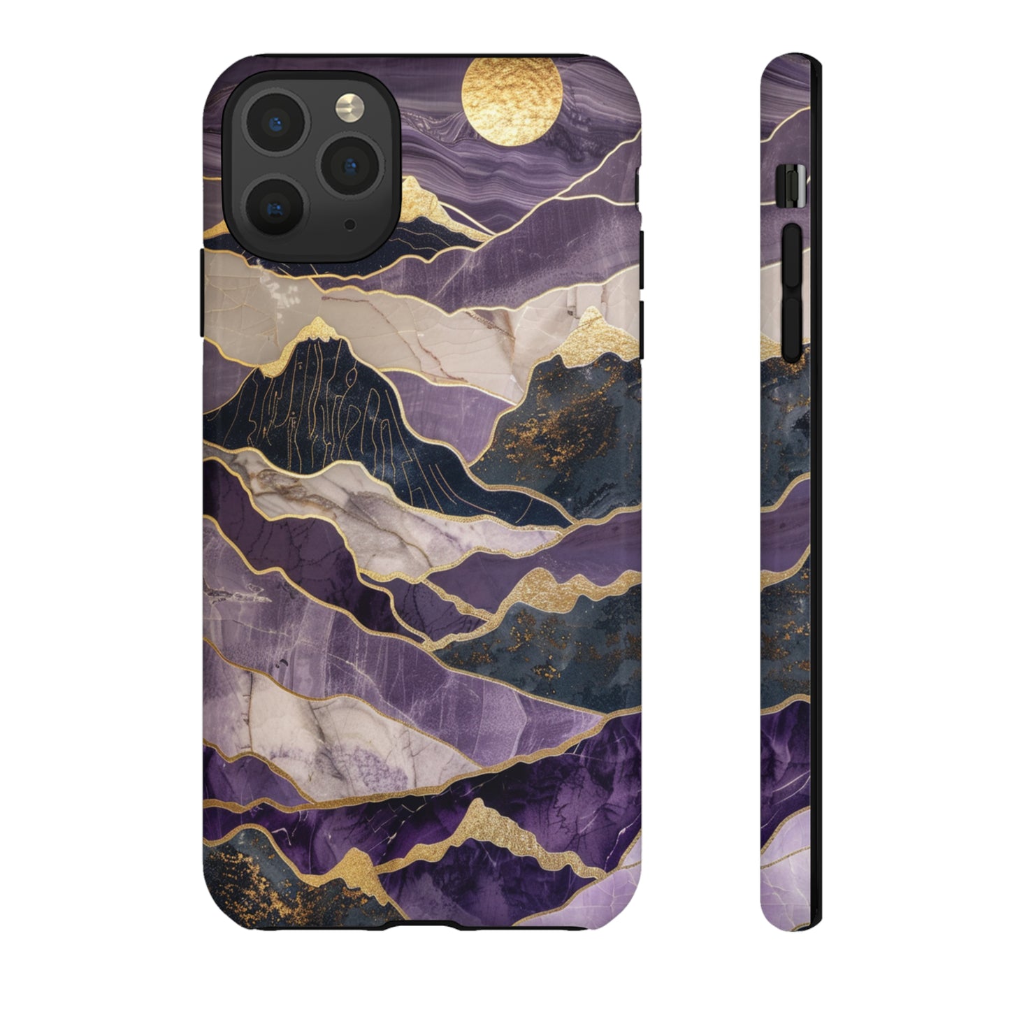 Abstract Purple Gold Mountain Phone Case