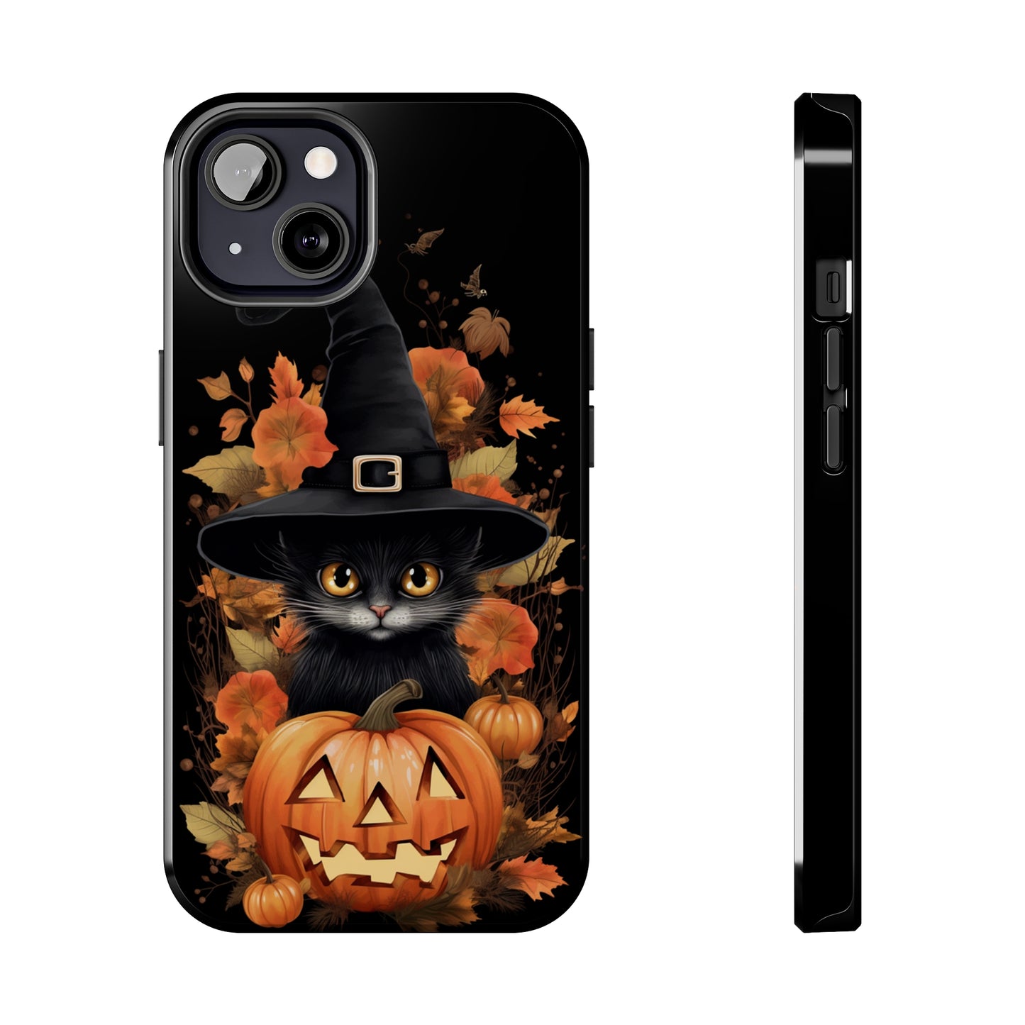 Trick or Treat Delight: Adorable Witch Cat Halloween Celebration | Whimsical iPhone Case