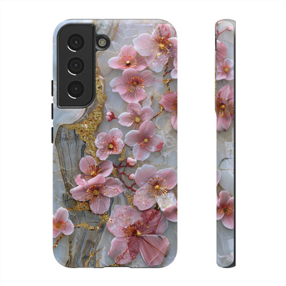 Pink Forget Me Nots Gold Floral Phone Case