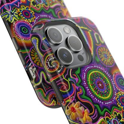 Psychedelic Peyote Button Beaded Style MagSafe Phone Cover