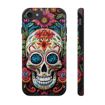 Embroidery Style Skulls Goth Dark Academia Tough Case iPhone Case