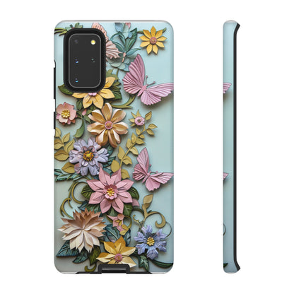 Pastel Pink Butterflies and Flowers iPhone Case