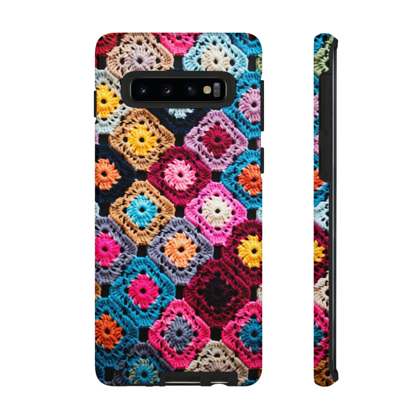 Vintage Floral Crochet Blanket Knit Look Phone Case