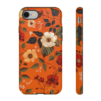 Orange Floral Phone Tough Case