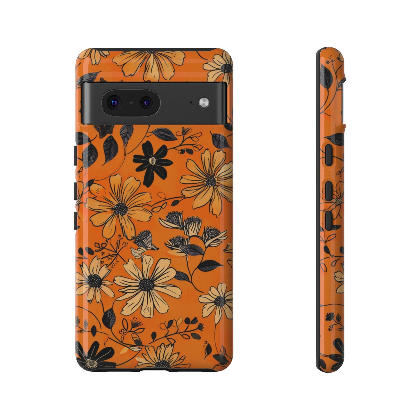 Orange Floral Phone Case Cute Summer Flower Aesthetic