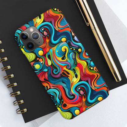 Psychedelic Rainbow Tough iPhone Case | Embrace Vibrant Style and Reliable Protection