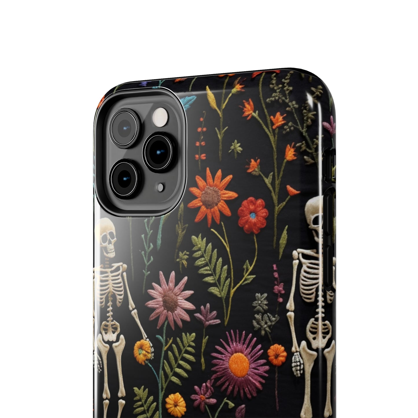 Skeletons in the garden Halloween Embroidery Phone Case