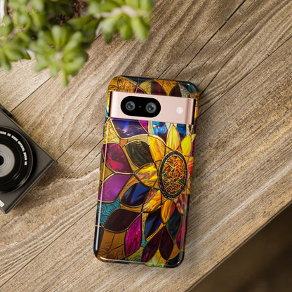 Cosmic Stained Glass Mandala Phone Case