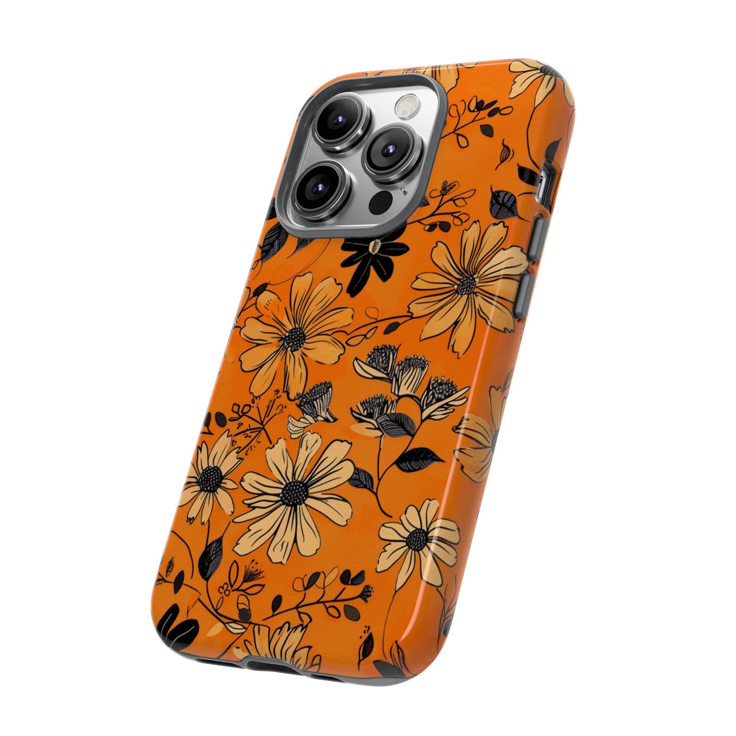 Orange Floral Phone Case Cute Summer Flower Aesthetic